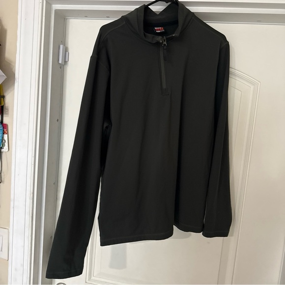 Arrow Olive Green Quarter Zip Knit Fleece 32 Degree Heat Sweater Men's Size M - Picture 2 of 7